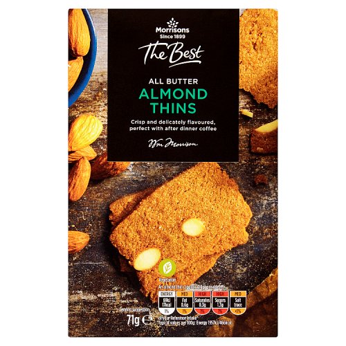 Morrisons The Best All Butter Almond Thins 71g