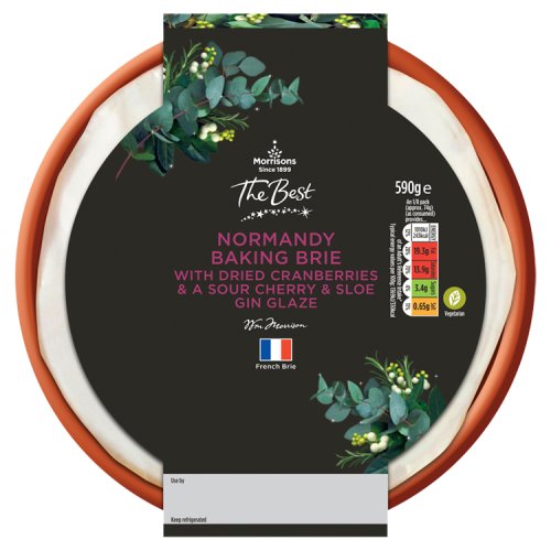 Morrisons The Best Normandy Baking Brie with Dried Cranberries & a Sour Cherry & Sloe Gin Glaze 590g