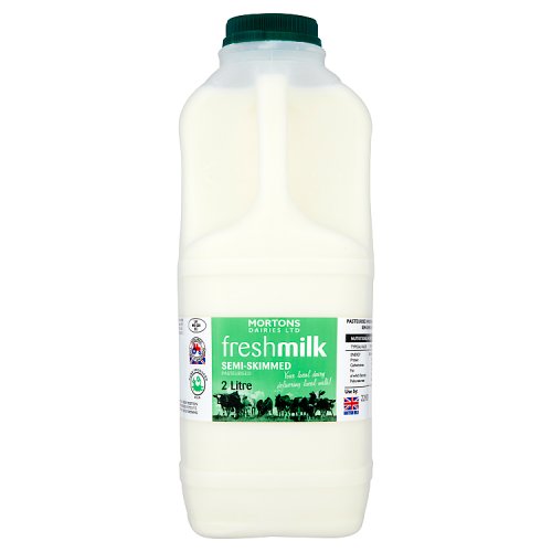 Mortons Dairies Ltd Semi-Skimmed Pasteurised Fresh Milk 2 Litre