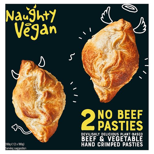 Naughty Vegan No Beef Pasties 2 x 180g (360g)