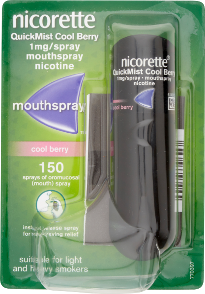 Nicorette QuickMist Cool Berry 1mg/Spray Mouthspray Nicotine 150 Sprays