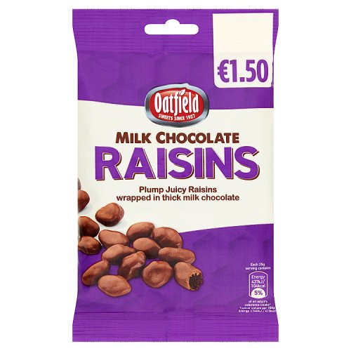 Oatfield Milk Chocolate Raisins PMP €1.50 150g