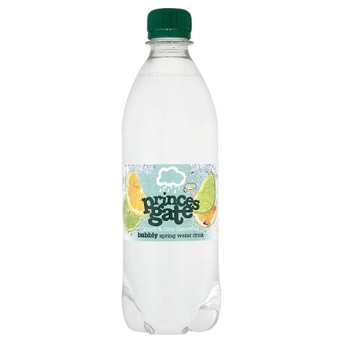 Princes Gate Lemon & Lime Flavoured Bubbly Spring Water Drink 500ml