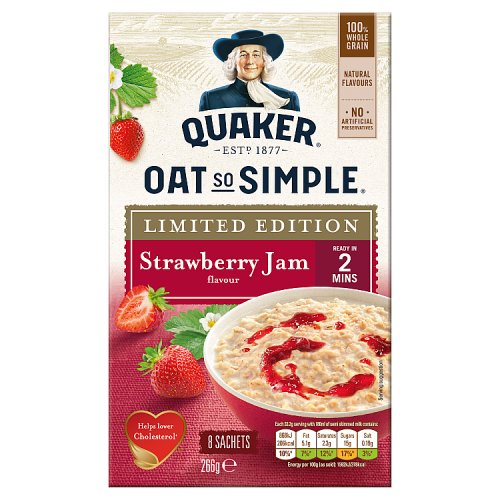 Quaker Oat So Simple Strawberry Jam Porridge 8x33.2g