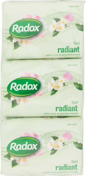 Radox Feel Radiant Bar Soap with Rose & Jasmine Scent 3 x 125g