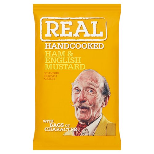 Real Handcooked Ham & English Mustard Flavour Potato Crisps 50g