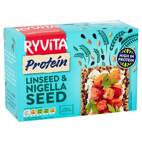 Ryvita Protein Linseed & Nigella Seed Crunchy Rye Crispbread 5x40g (200g)