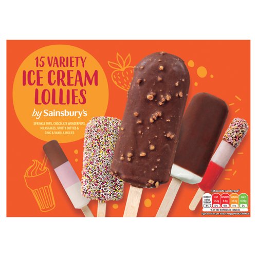 Sainsbury's 15 Variety Ice Cream Lollies 642g