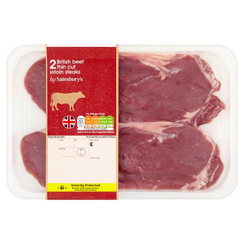 Sainsbury's 2 Beef Thin Cut Sirloin Steaks Really Good Culture