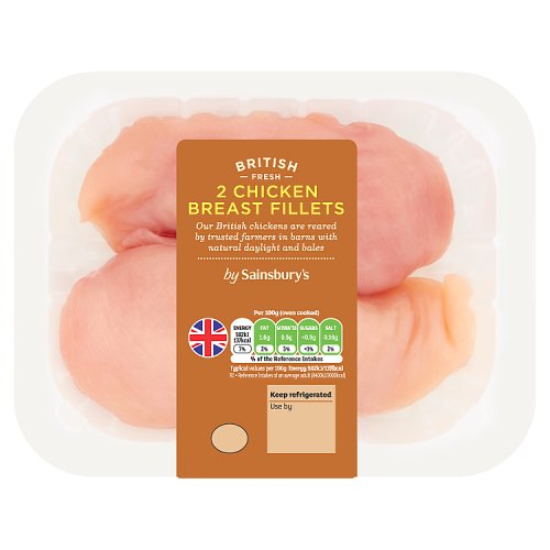 Sainsbury's 2 British Fresh Chicken Breast Fillets 300g