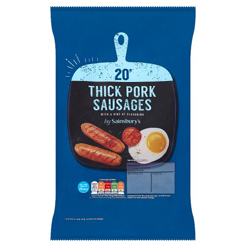 Sainsbury's 20 Thick Pork Sausages 1kg