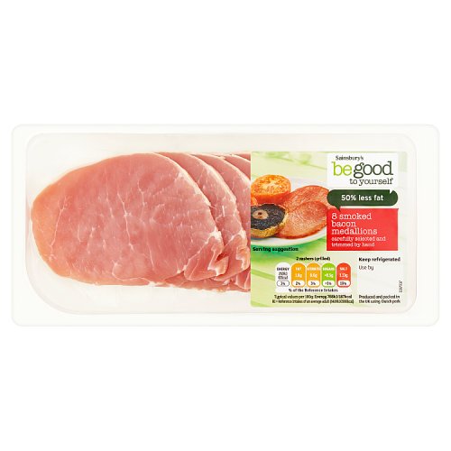 Sainsbury's Be Good to Yourself 8 Smoked Bacon Medallions 200g