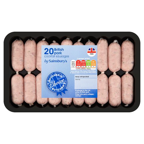 Sainsbury's Butcher's Choice 20 British Pork Cocktails Sausages 283g