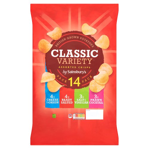 Sainsbury's Classic Variety Assorted Crisps 14 x 25g (350g)