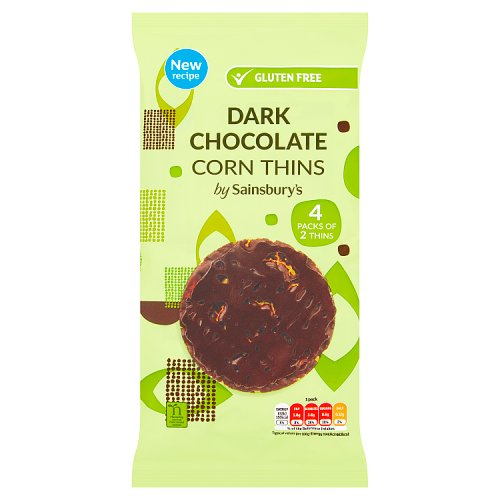 Sainsbury's Dark Chocolate Corn Thins 4 x 32.5g (130g)