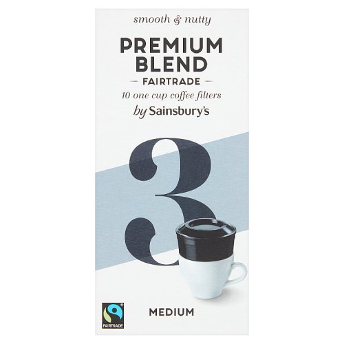 Sainsbury's Fairtrade 10 Premium Blend One Cup Coffee Filters 75g