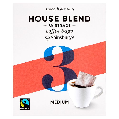 Sainsbury's Fairtrade House Blend Coffee Bags 75g