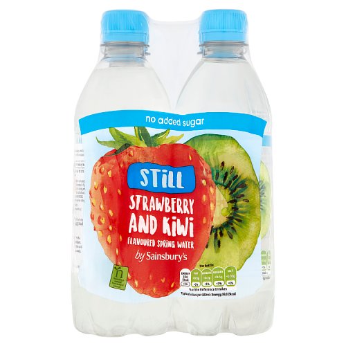 Sainsbury's No Added Sugar Still Strawberry and Kiwi Flavoured Spring Water 4 x 500ml