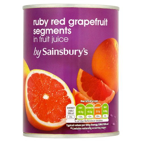 Sainsbury's Ruby Red Grapefruit Segments in Fruit Juice 539g