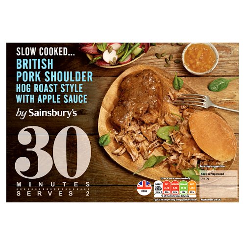Sainsbury's Slow Cooked... British Pork Shoulder Hog Roast Style with Apple Sauce 475g