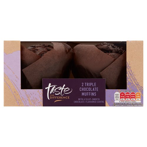 Sainsbury's Taste the Difference 2 Triple Chocolate Muffins
