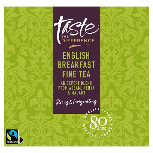 Sainsbury's Taste the Difference Fairtrade 80 English Breakfast Fine Tea Bags 250g