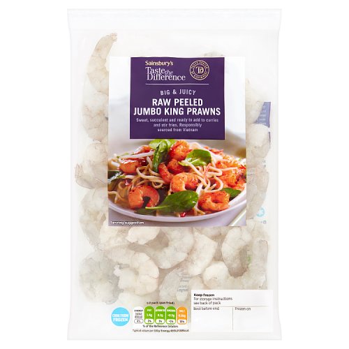 Sainsbury's Taste the Difference Raw Peeled Jumbo King Prawns 225g
