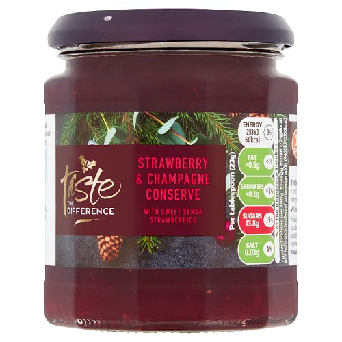 Sainsbury's Taste The Difference Strawberry & Champagne Conserve with Sweet Senga Strawberries 340g