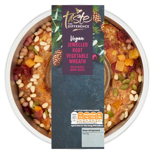 Sainsbury's Taste the Difference Vegan Jewelled Root Vegetable Wreath with Mixed Berry Sauce 536g