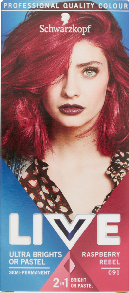 Schwarzkopf Live Ultra Brights or Pastel 091 Raspberry Rebel Semi-Permanent Hair Dye