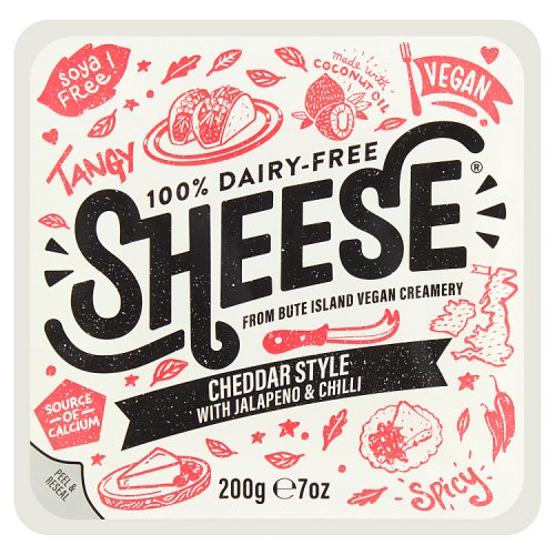 Sheese Vegan Cheddar Style with Jalapeno & Chilli 200g