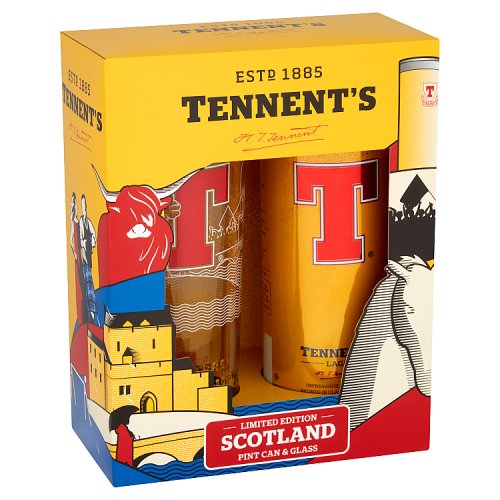 Tennent's Limited Edition Lager Scotland Pint Can & Glass Gift Pack 568ml