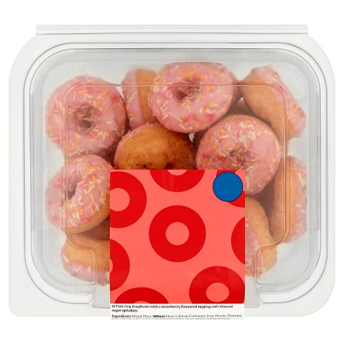 Tesco 18 Mini Strawberry Doughnuts