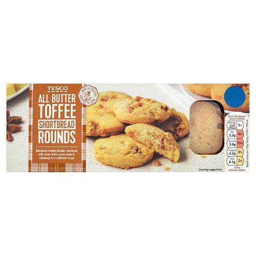 Tesco All Butter Toffee Shortbread Rounds 180g
