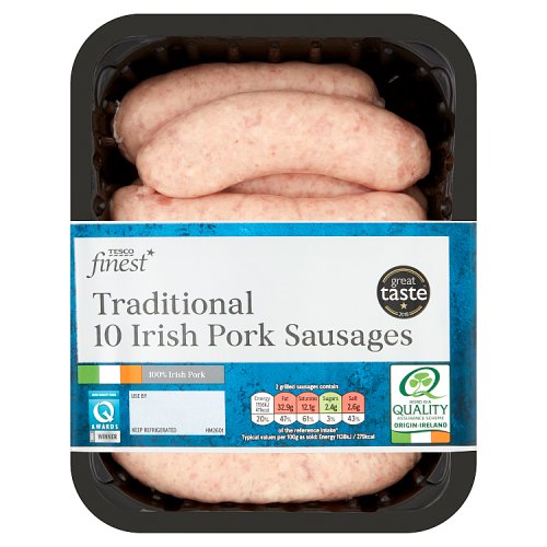 Tesco Finest 10 Traditional Irish Pork Sausages 750g Really Good Culture