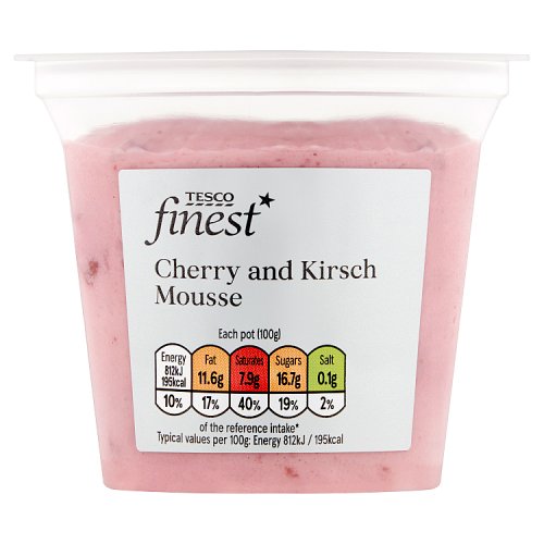 Tesco Finest Cherry & Kirsch Mousse 100G