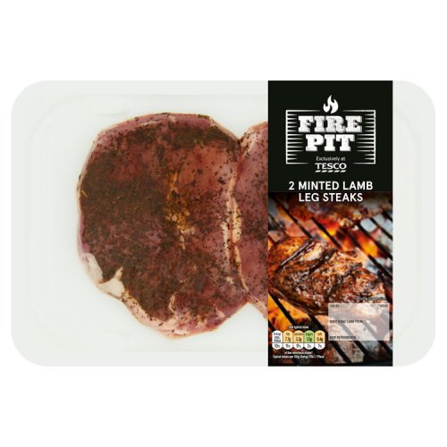 Tesco Fire Pit 2 Minted Lamb Leg Steaks 280g