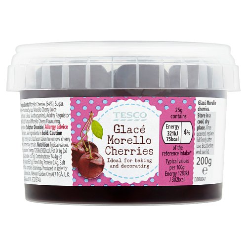 Tesco Morello Flavoured Glace Cherries 200G Really Good Culture