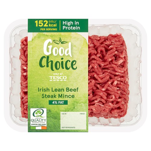 Tesco Good Choice Irish Lean Beef Steak Mince 4 Fat 500g Really Good tesco-good-choice-irish-lean-beef-steak-mince-4-fat-500g-really-good