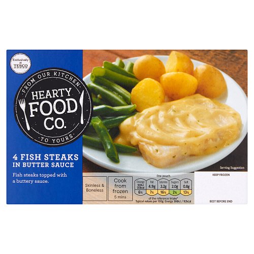 Hearty Food Co 4 Fish Steaks In Butter Sauce 552G