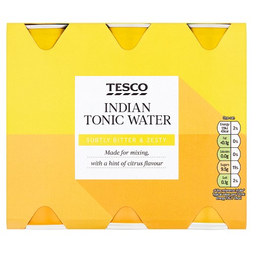 Tesco Indian Tonic Water Cans 6X250ml Really Good Culture