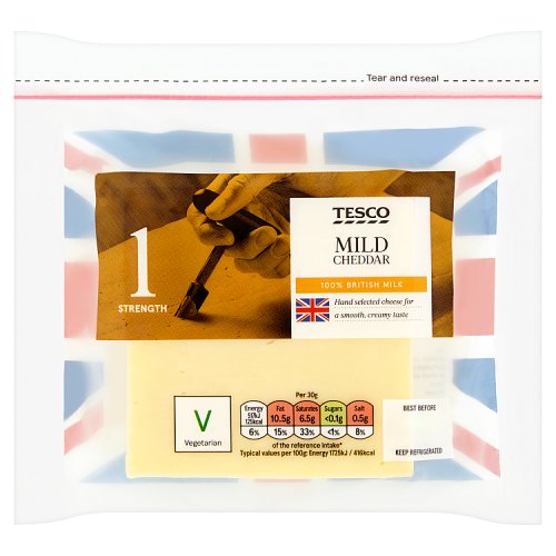 Tesco British Mild Cheddar Cheese 220G
