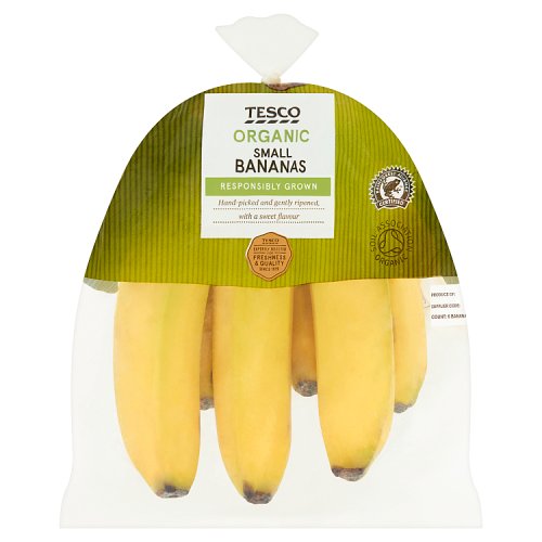 Tesco Organic 6 Small Bananas