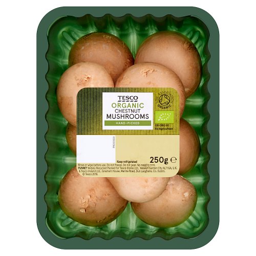 Tesco Organic Chestnut Mushrooms 250g