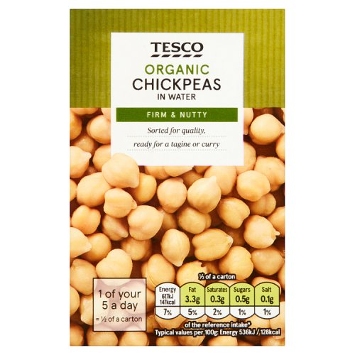 Tesco Organic Chickpeas in Water 380g