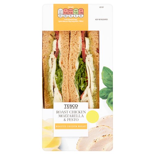 Tesco Roast Chicken Mozzarella & Pesto Meal Deal Really Good Culture