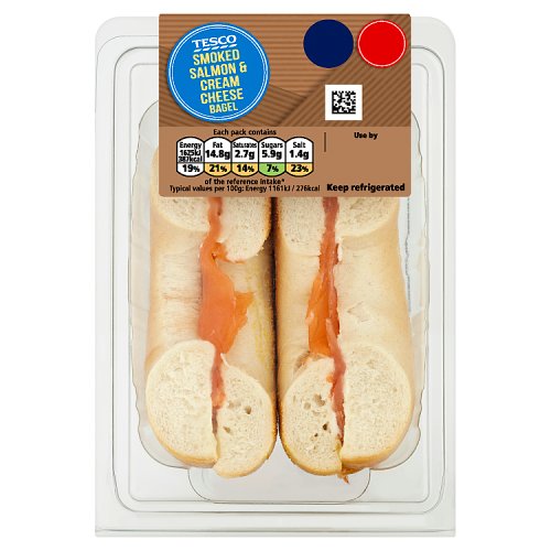 Tesco Smoked Salmon & Cream Cheese Bagel