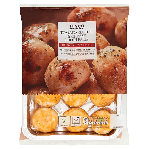 Tesco Tomato, Garlic & Cheese Dough Balls 200g