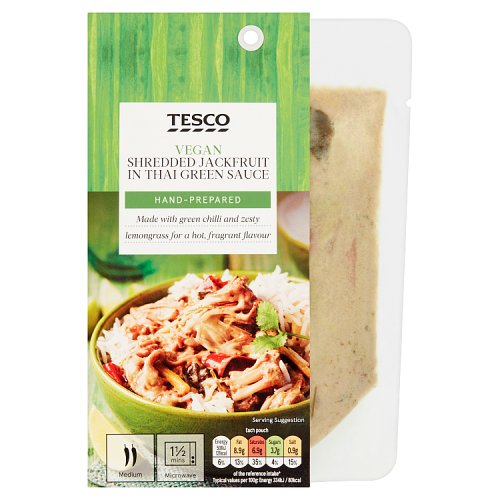 Tesco Vegan Shredded Jackfruit in Thai Green Sauce 150g