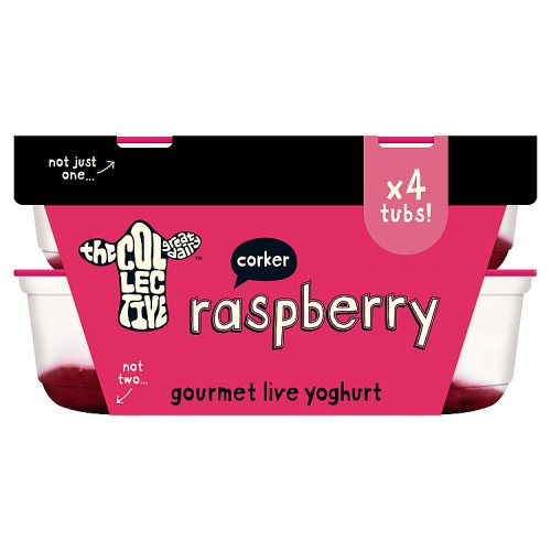The Collective Raspberry Gourmet Live Yoghurt 4 x 110g